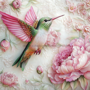 Hummingbird Sign, DCO-13206, Sign For Wreath, 10x10